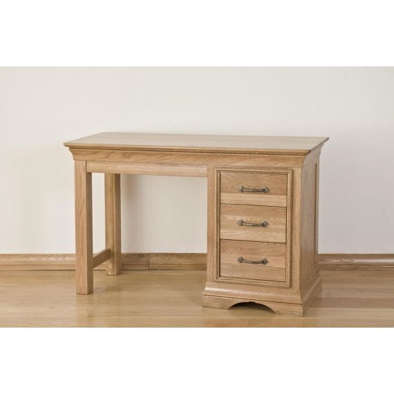 French Style American White Oak Single Pedestal Dressing table