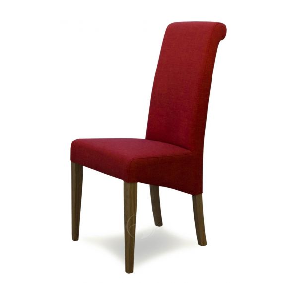 Italia Chilli Red Fabric Dining Chair