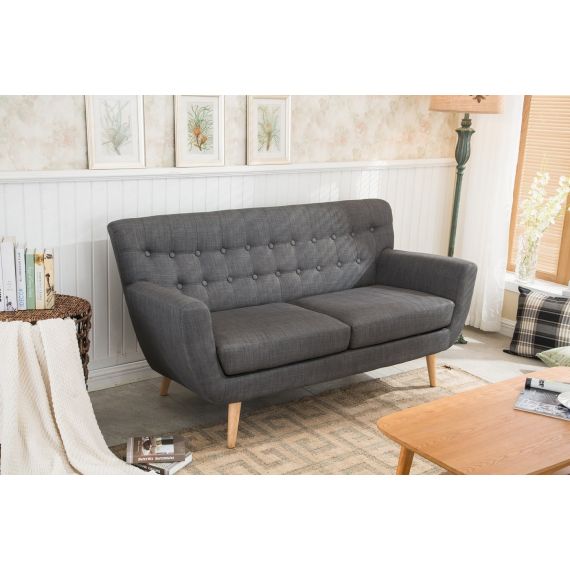Loft Grey Fabric 2 Seater Sofa