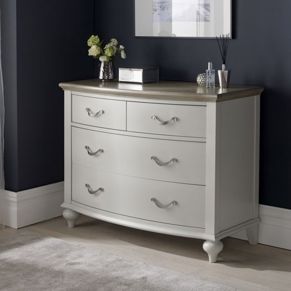 Montreux Grey Washed Oak & Soft Grey Painted 4 Drawer Chest - Montreux Furniture