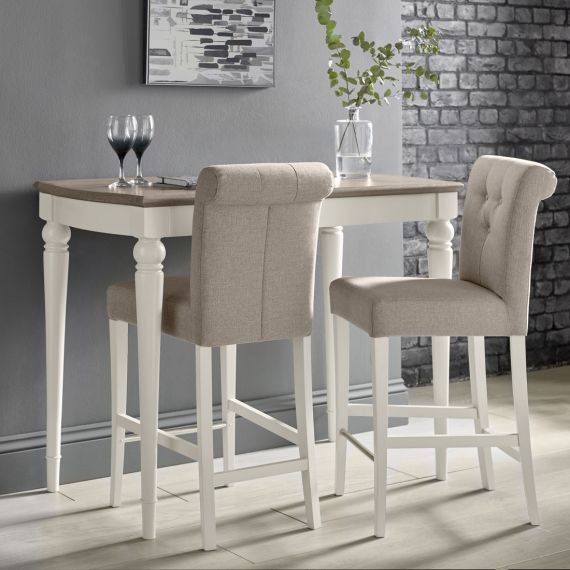 Montreux Grey Washed Oak & Soft Grey Painted Bar Table - Montreux Furniture