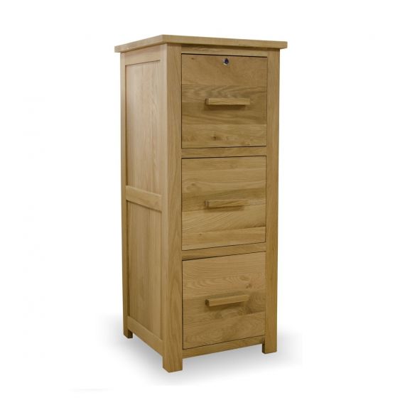 Opus Solid Oak 3 Drawer Filing Cabinet