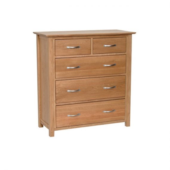 Oxford Contemporary Oak 5 Drawer Chest