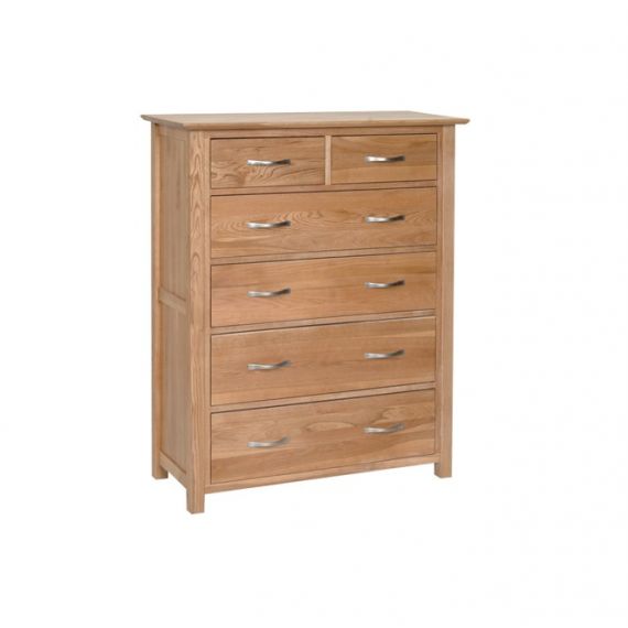 Oxford Contemporary Oak 6 Drawer Chest