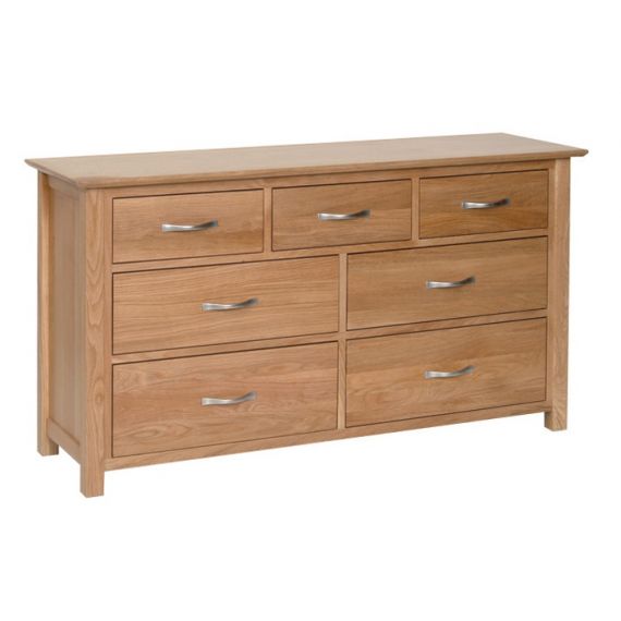 Oxford Contemporary Oak 7 Drawer Wide Chest