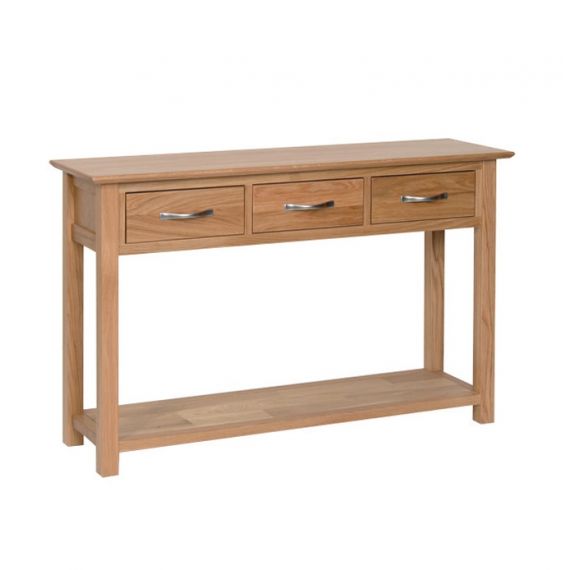 Oxford Contemporary Oak Large 3 Drawer Console Table