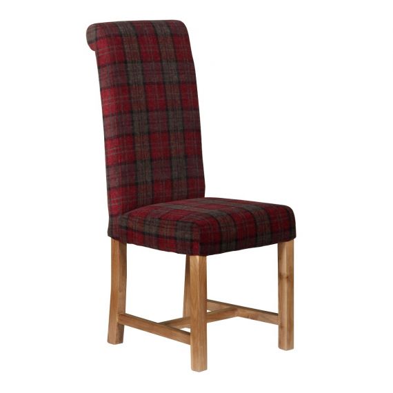 Rollback Dining Chair Orkney Claret Tartan