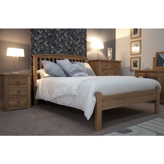 Torino Solid Oak 4ft 6" Double Bed Frame.