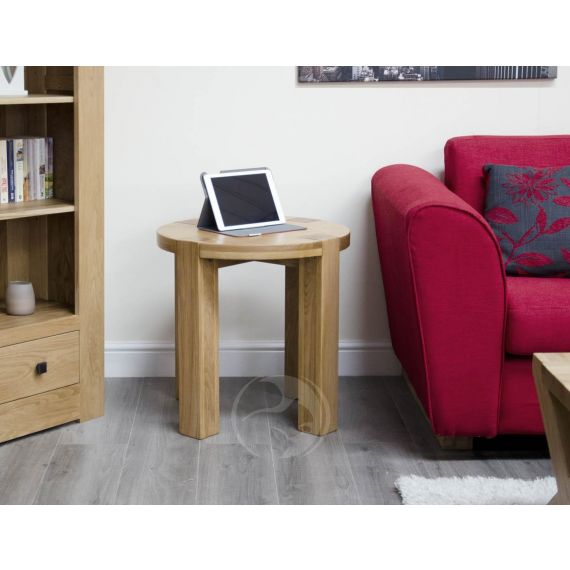 Trend Solid Oak Round Lamp Table | Trend Oak Furniture