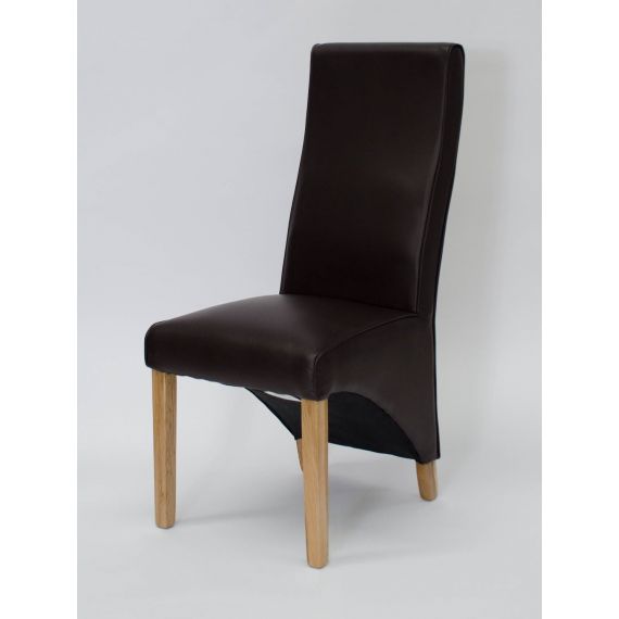 Wave Coco Brown Leather Dining Chair