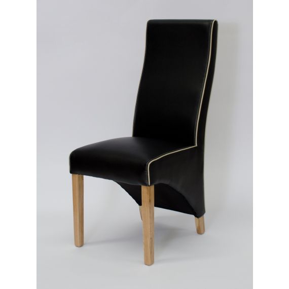 Wave Monaco Black Leather Dining Chair