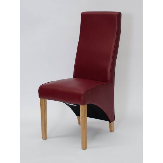 Wave Ruby Red Leather Dining Chair