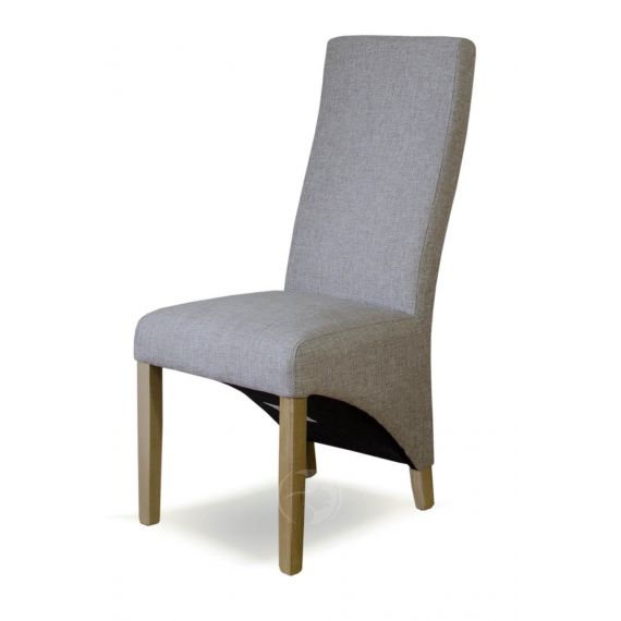 Wave Tweed Fabric Beige Dining Chair