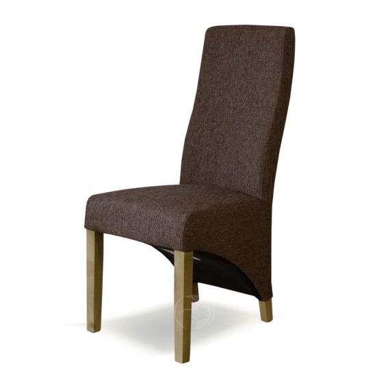 Wave Tweed Fabric Brown Dining Chair