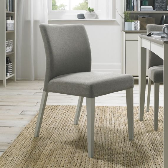 Bergen Soft Grey Upholstered Dining Chair - Titanium Fabric (Pair)