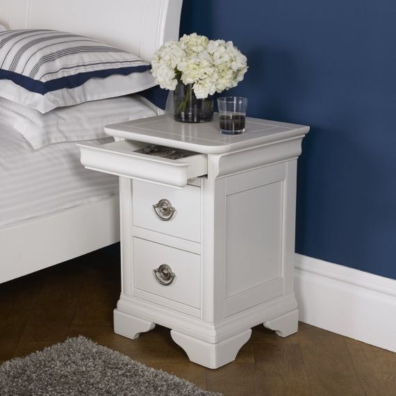 Chantilly White French Style 2 Drawer Nightstand