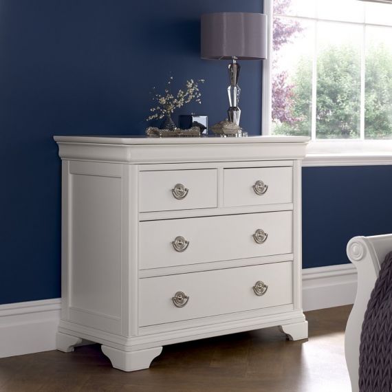 Chantilly White French Style 4 Drawer Chest