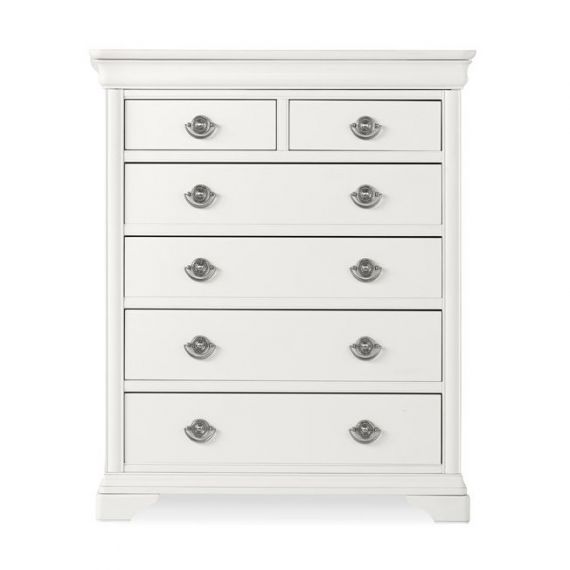 Chantilly White French Style 6 Drawer Chest