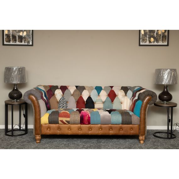 Chester Club Patchwork 2 Seater Chesterfield Sofa