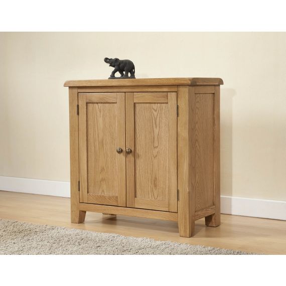 Cotswold Rustic Light Oak Small Cabinet with 2 Doors