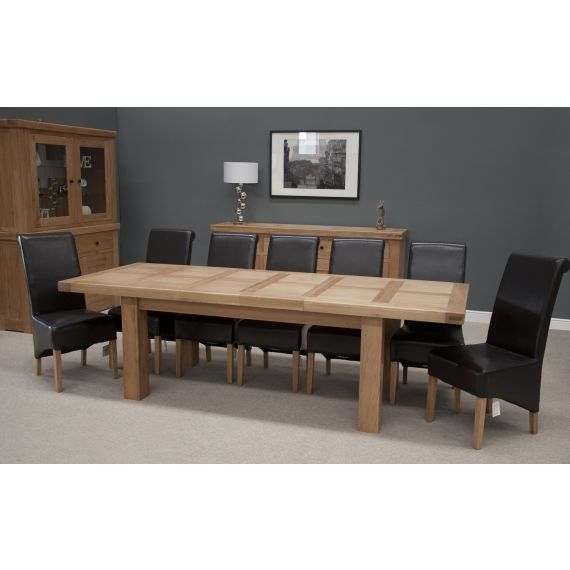 French Bordeaux 180-260cm Light Oak Extending Dining Table and Chair Set