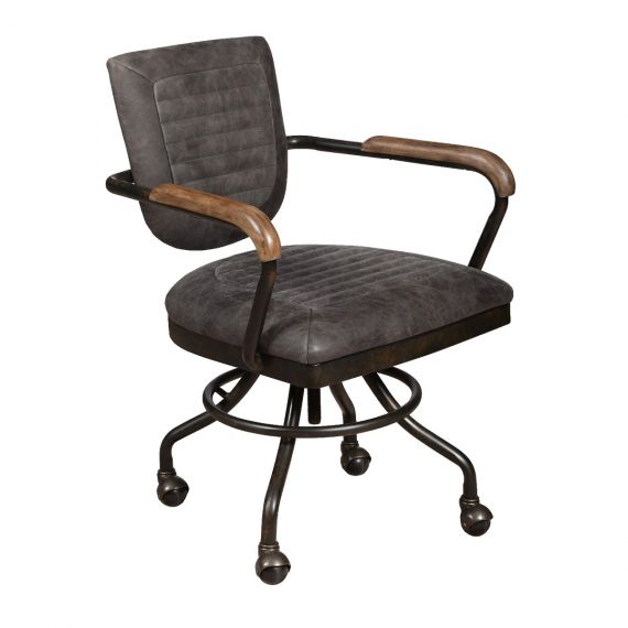 Hudson Office Chair - Grey Leather