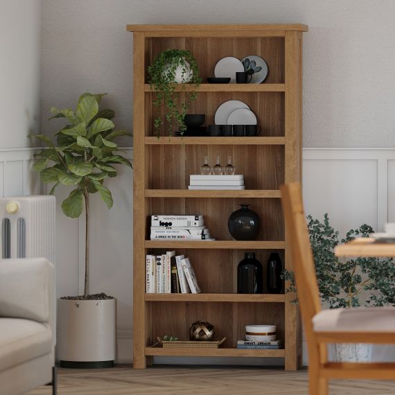 Light Oak 6ft Tall Bookcase - Grasmere Furniture