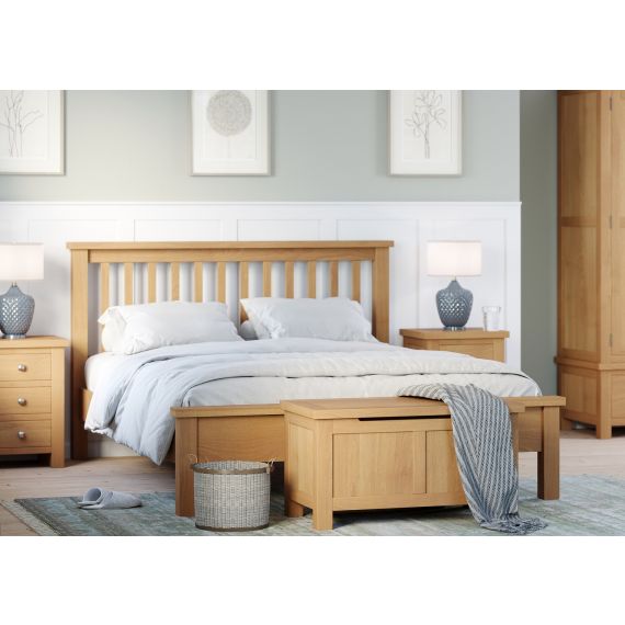 Oak King Size Bed Frame - Grasmere Bedroom Furniture