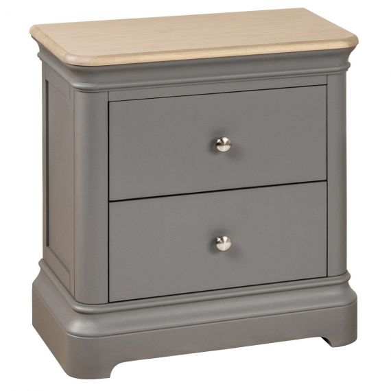 Pebble Oak & Painted 2 Drawer Bedside Chest