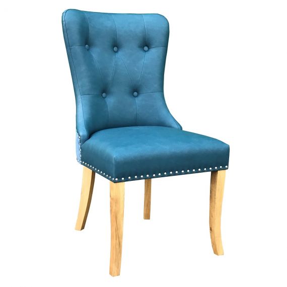 Regent Hug Dining Chair in Blue (Pair)
