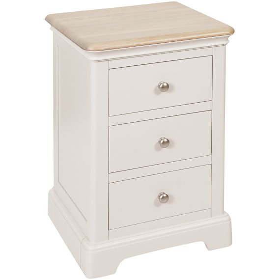 Telford Oak and Painted 3 Drawer Bedside Chest