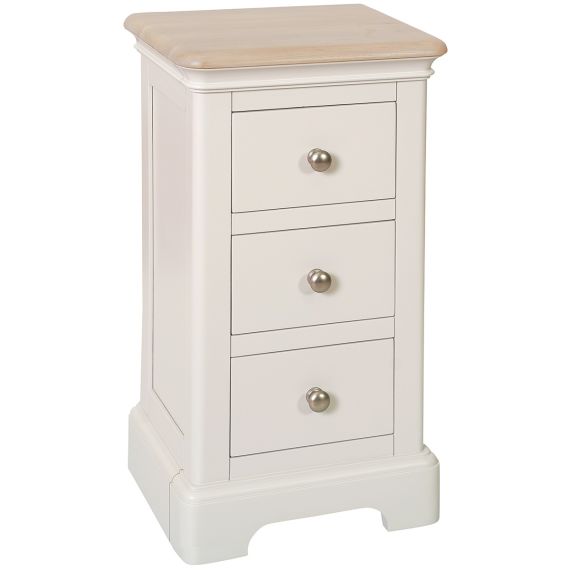 Telford Oak and Painted 3 Drawer Compact Bedside