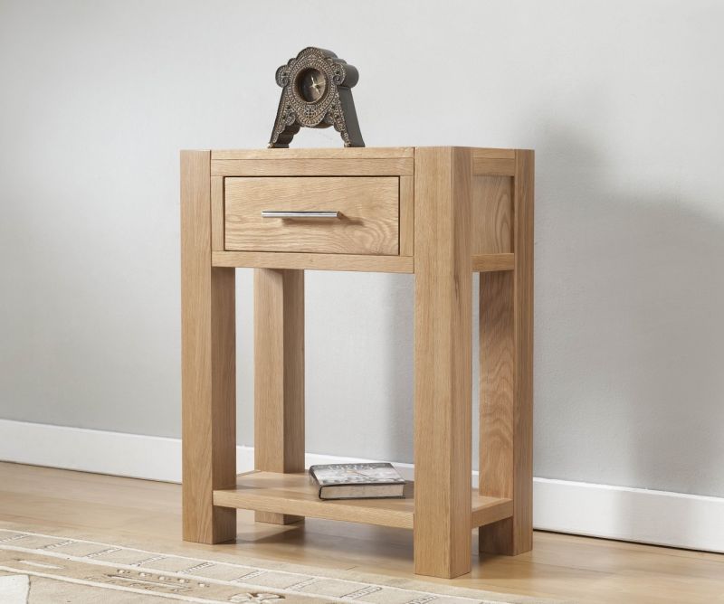 Ayury Contemporary Light Oak Small, Small Side Table With Drawer Uk