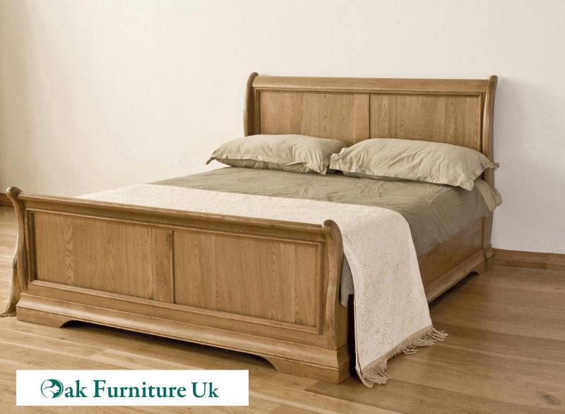 6 Double Sleigh Bed Oak Furniture Uk, White Wooden Furniture Uk