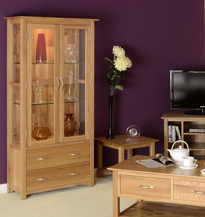 Oxford Contemporary Oak Display Cabinet