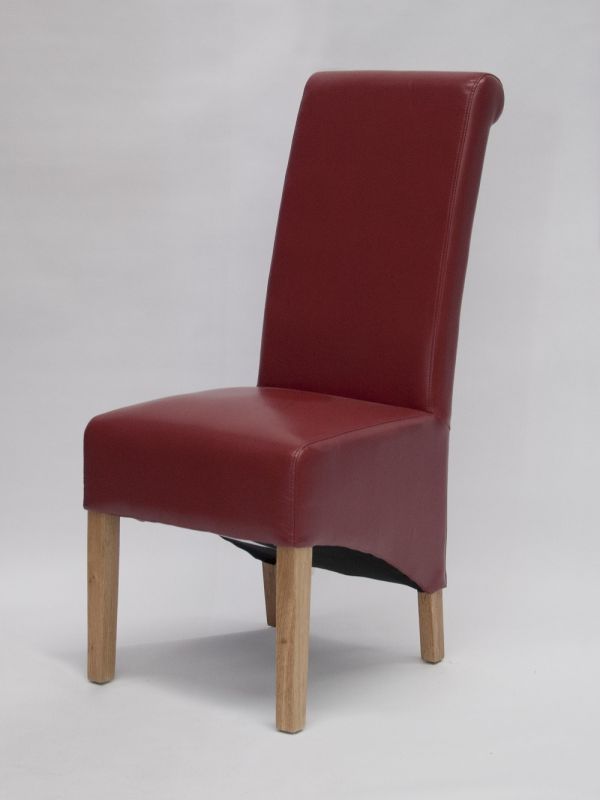 Richmond Red Leather Dining Chair Solid, Red Leather Dining Chairs Uk