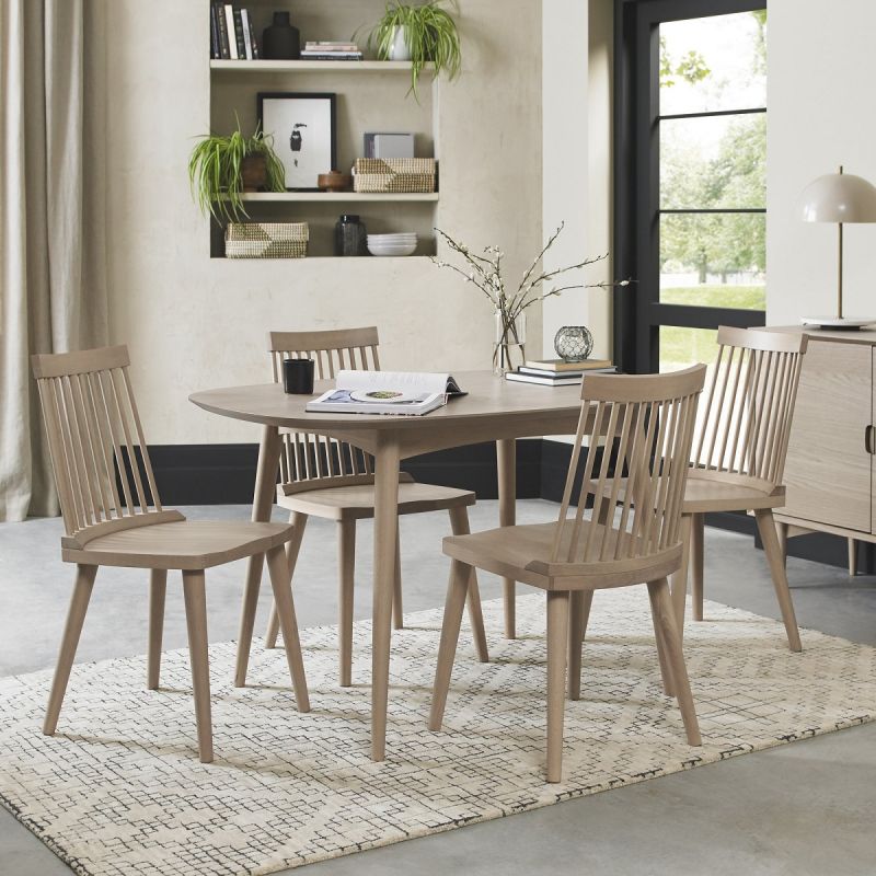 Dansk Scandi Oak Small Dining Table 4, Small Dining Room Chairs Uk