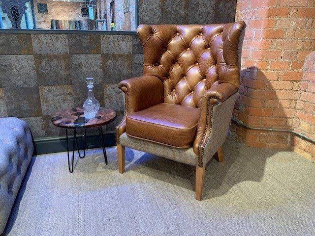 Winchester Wingback Armchair Harris, Leather Fireside Chairs Uk