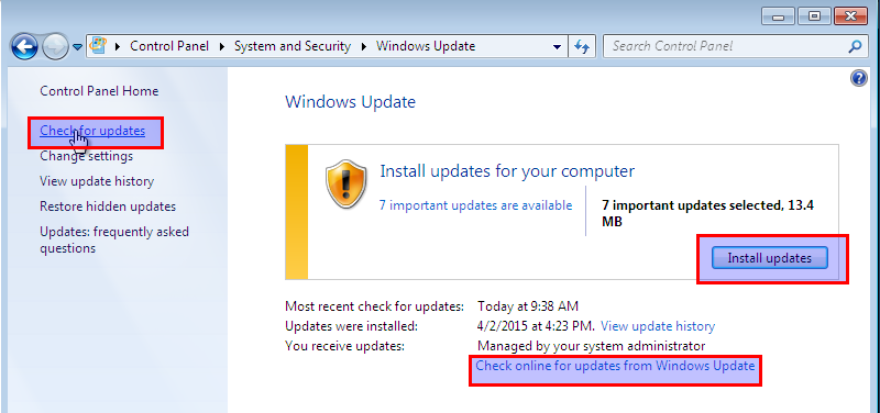 Enable Windows Updates