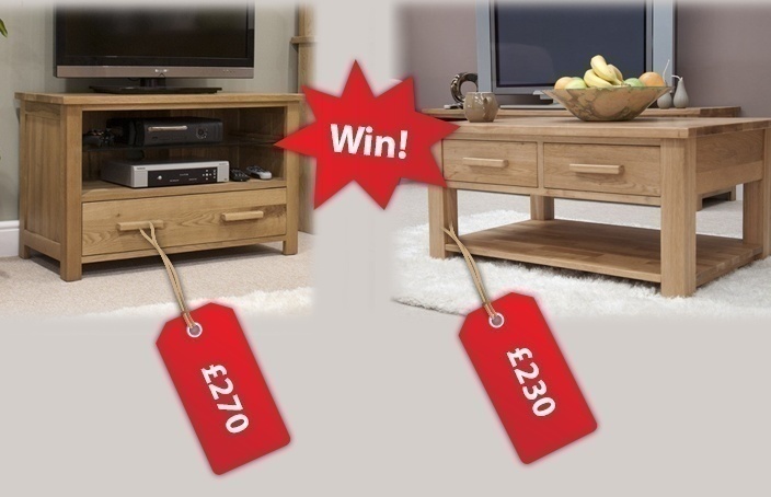 Win A Gorgeous Oak Table & TV Cabinet Set For A Family Member (Worth