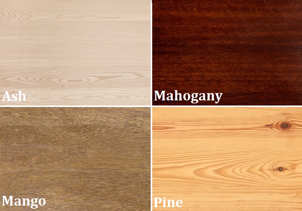 Wood Types - Ash - Mahogany - Mango - Pine